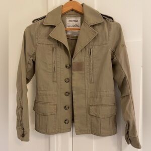 NWOT Zadig & Voltaire Klimi Cotton Army Military Utility Cargo Trench Jacket Tan